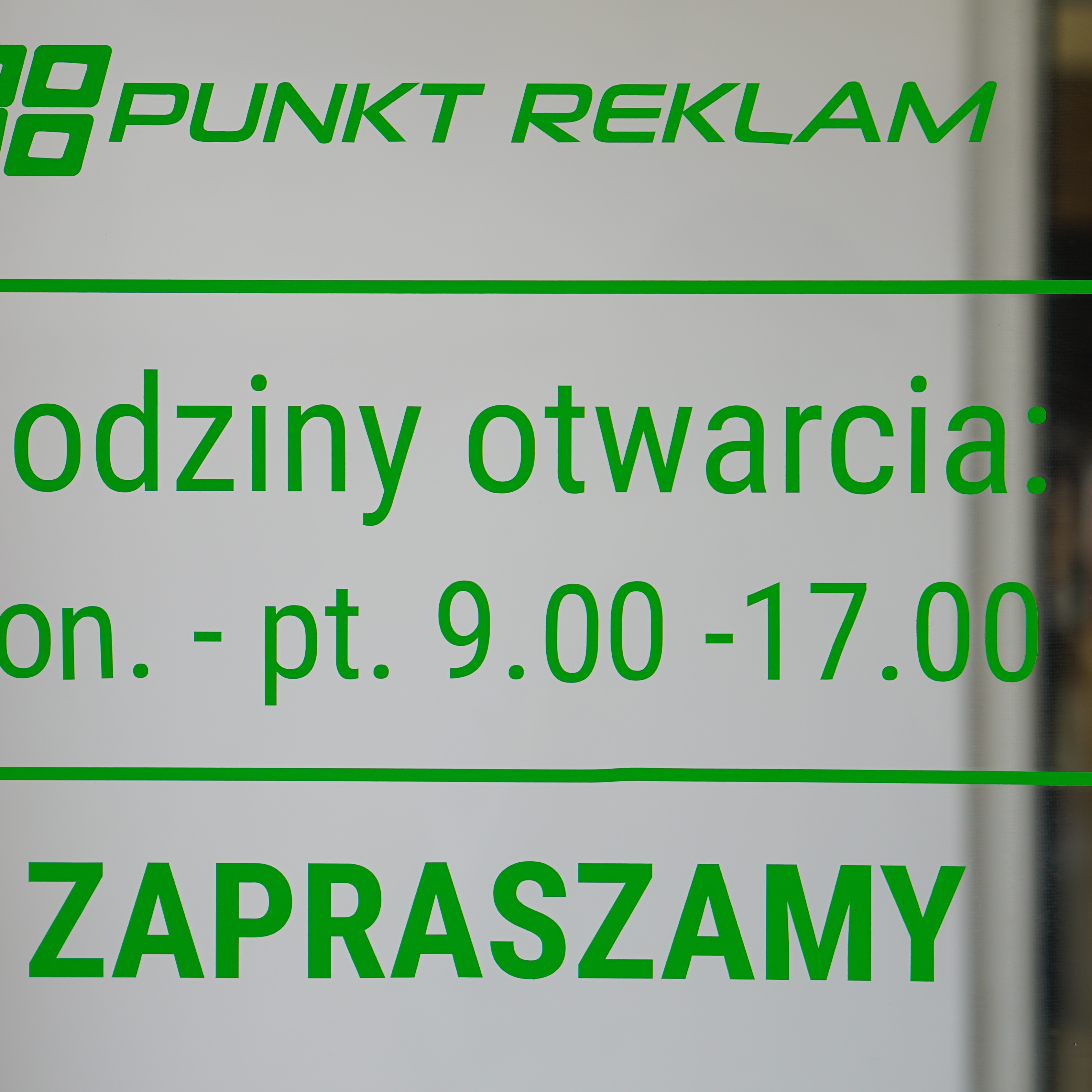 Naklejka na witrynę sklepową Naklejka z godzinami otwarcia