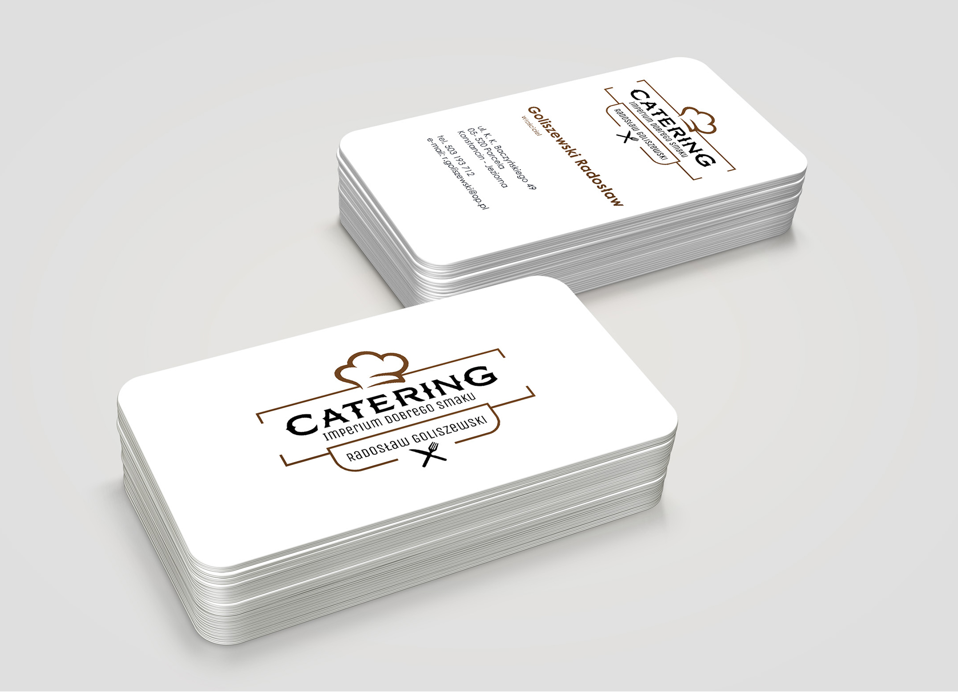 eleganckie wizytówki firma cateringowa projekt-logo